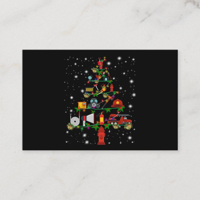Firefighter Gift | Merry Christmas Firefighter Fun Business Card (Front)
