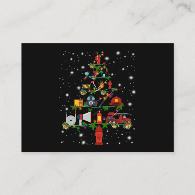 Firefighter Gift | Merry Christmas Firefighter Fun Business Card (Front)