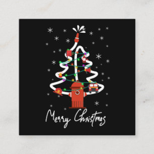 Firefighter Gift   Merry Christmas Firefighter Square Business Card