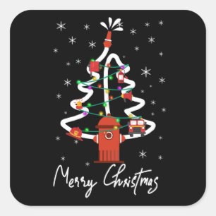 Firefighter Gift   Merry Christmas Firefighter Square Sticker