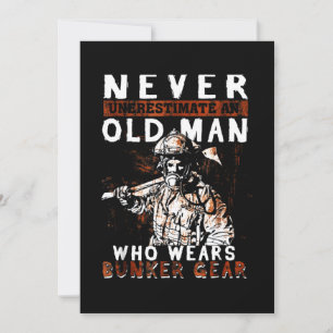 Firefighter Gift   Never Underestimate Firefighter Holiday Card