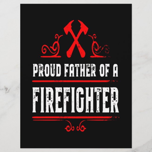 Firefighter Gift | Proud Father Of A Firefighter Custom Letterhead (Front)