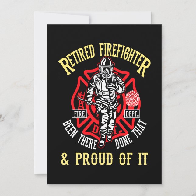 Firefighter Gift | Retired Firefighter & Proud Holiday Card (Front)