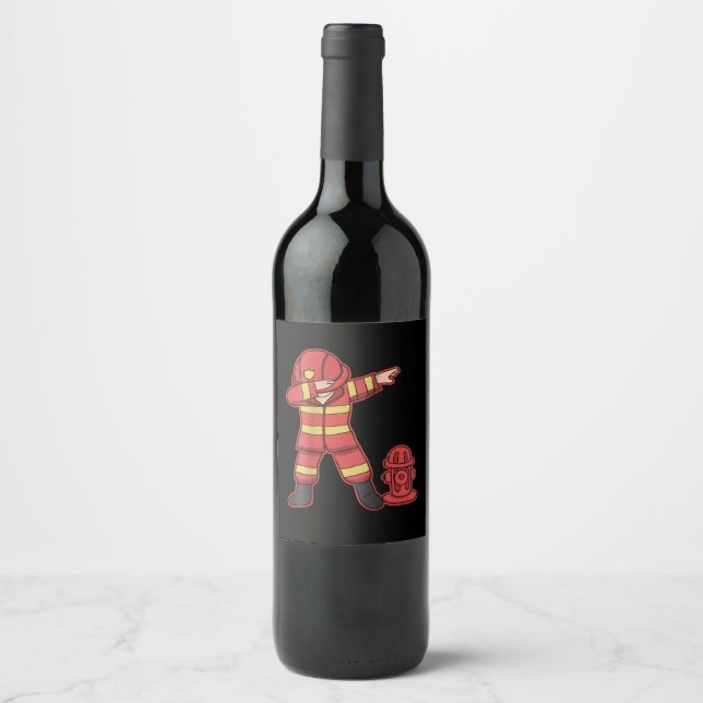 Firefighter Gift | The Man Firefighter Wine Label (Front)