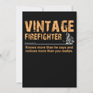 Firefighter Gift   Vintage Firefighter Funny Holiday Card