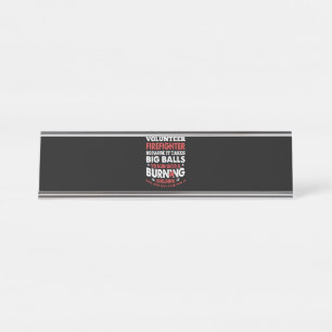 Firefighter Gift Volunteer Firefighter Desk Name Plate