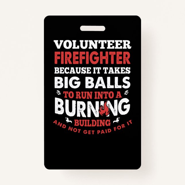 Firefighter Gift | Volunteer Firefighter ID Badge (Front)