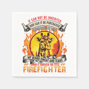 Firefighter Giraffe Napkin