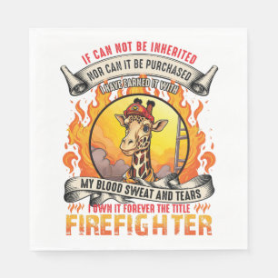 Firefighter Giraffe Napkin