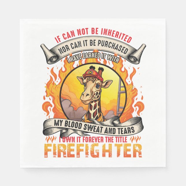 Firefighter Giraffe Napkin (Front)