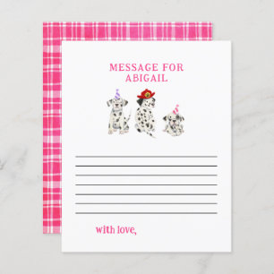 Firefighter Girl Birthday Time Capsule Message