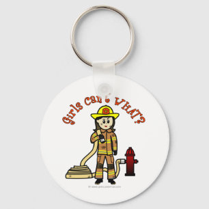 Firefighter Girl Key Ring