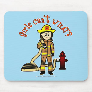 Firefighter Girl Mouse Mat