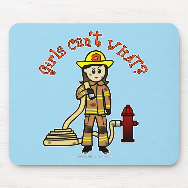 Firefighter Girl Mouse Mat (Front)