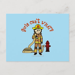 Firefighter Girl Postcard