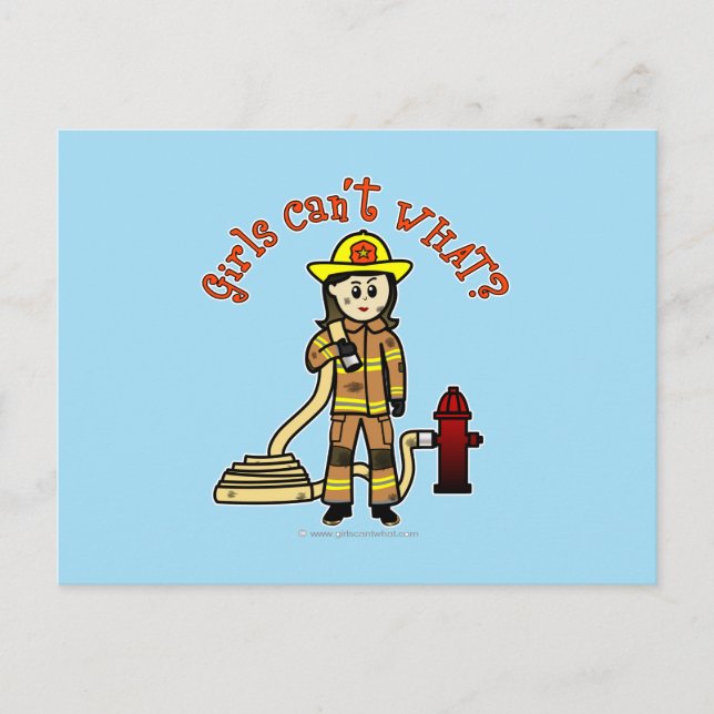 Firefighter Girl Postcard (Front)