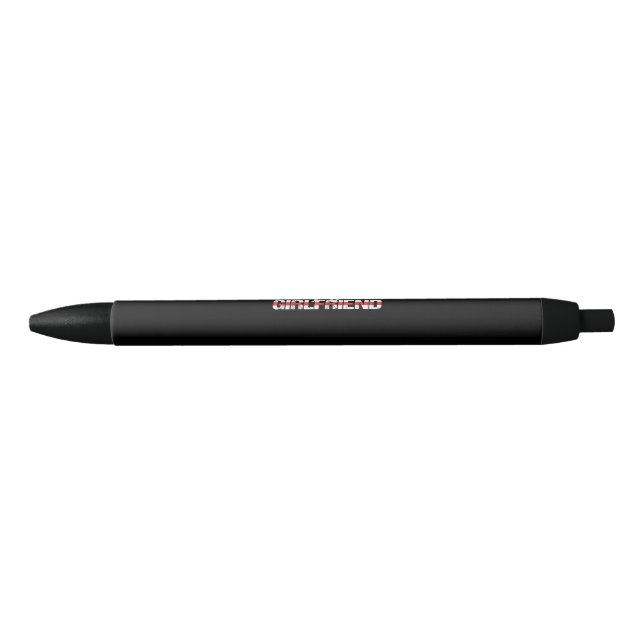Firefighter Girlfriend Thin Red Line Firewoman Black Ink Pen (Front)