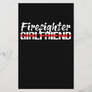 Firefighter Girlfriend Thin Red Line Firewoman Stationery