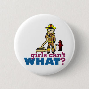 Firefighter Girls 6 Cm Round Badge