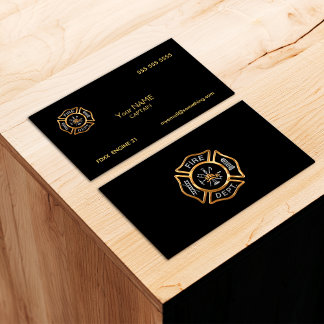 Firefighter Gold Business Card