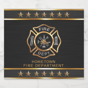 Firefighter Gold Custom Beer Bottle Label