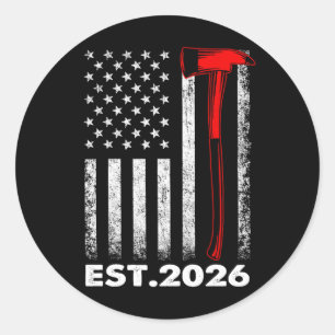 Firefighter Graduation Est 2026 Fire Academy Exam Classic Round Sticker