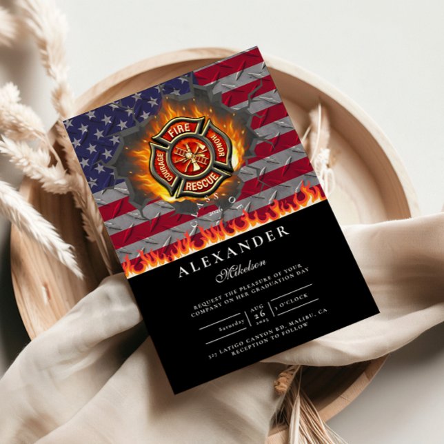 Firefighter Graduation Party Invitation (Creator Uploaded)