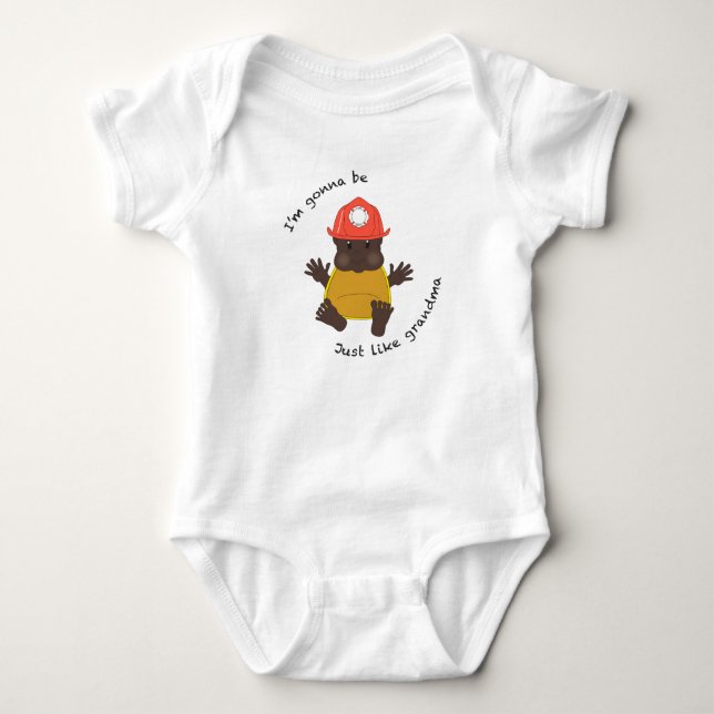 Firefighter grandma baby bodysuit (Front)