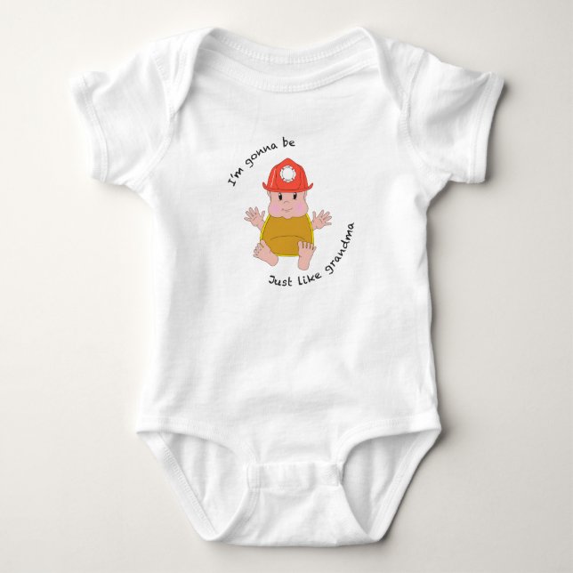 Firefighter grandma baby bodysuit (Front)