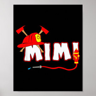Firefighter Grandma Shirt Fire Department Hydrant Poster