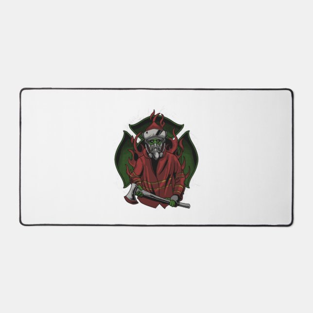 Firefighter Halloween Costume Desk Mat (Front)