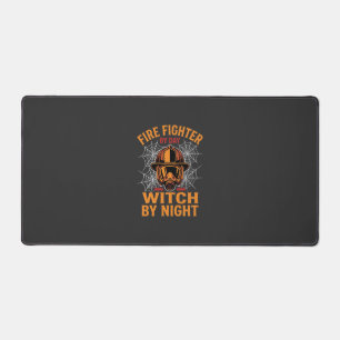 Firefighter Halloween Witch Night Design Desk Mat