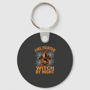 Firefighter Halloween Witch Night Design Key Ring