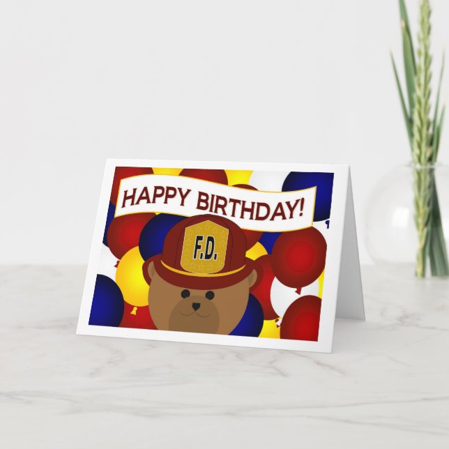 Firefighter - Happy Birthday Firefighter Hero! Card (Front)