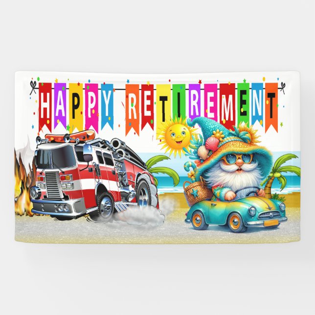 FIREFIGHTER HAPPY RETIREMENT  BANNER (Horizontal)