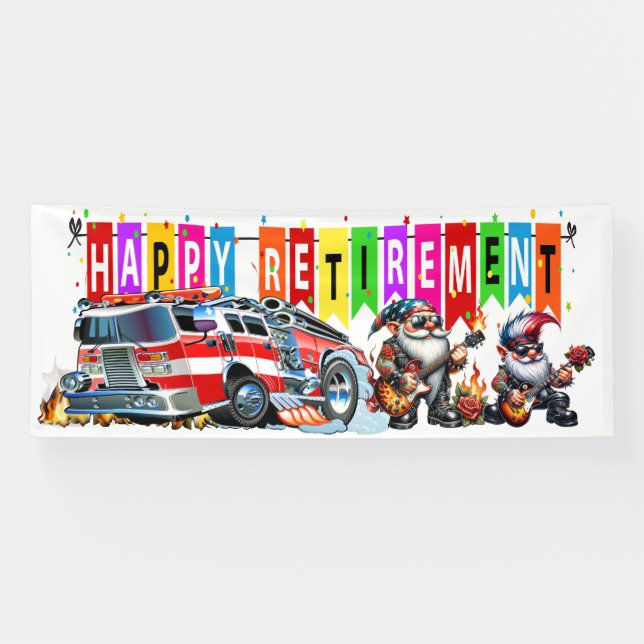 FIREFIGHTER HAPPY RETIREMENT  BANNER (Horizontal)