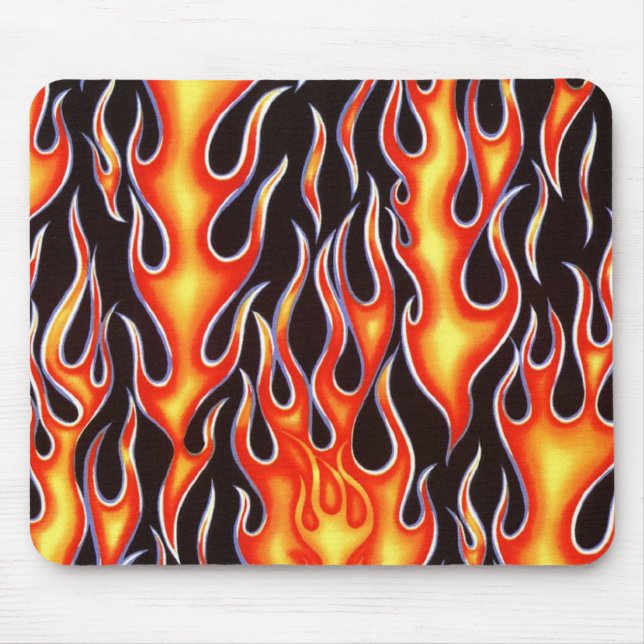 Firefighter Harley Racing Flames Gifts! Mouse Mat (Front)