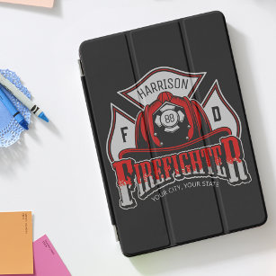 Firefighter Helmet ADD NAME Fire Department Rescue iPad Mini Cover