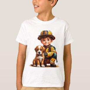 👨‍🚒 Firefighter Hero Dog Rescue Gift 🚒 T-Shirt
