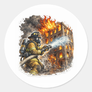 Firefighter Hero Fighting Fire Rescue Sticker