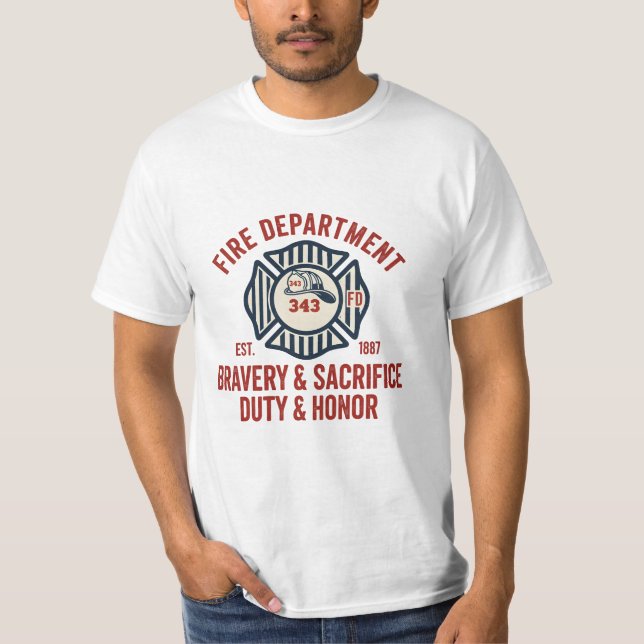 Firefighter Hero Pride T-Shirt with Maltese Cross (Front)
