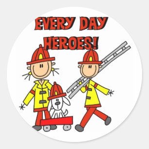 Firefighter Heroes Tshirts and Gifts Classic Round Sticker