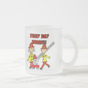 Firefighter Heroes Tshirts and Gifts Frosted Glass Coffee Mug
