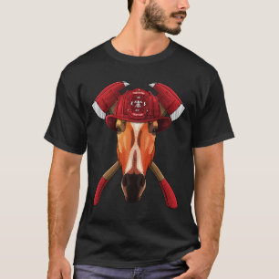 Firefighter Horse Fireman Boys Kids Fire Rescue Fa T-Shirt