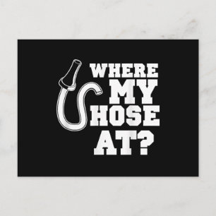 Firefighter Hose Adult Humor For Firefighters Holiday Postcard