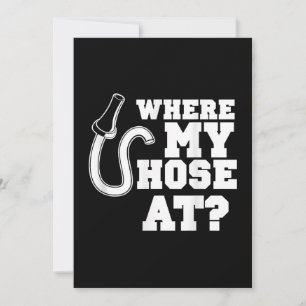 Firefighter Hose Adult Humour For Firefighters Holiday Card