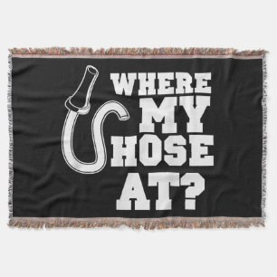 Firefighter Hose Adult Humour For Firefighters Throw Blanket