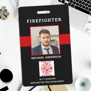Firefighter ID Personalised Photo Fireman ID Card Badge
