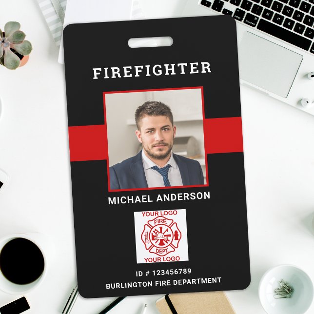 Firefighter ID Personalised Photo Fireman ID Card Badge (Creator Uploaded)