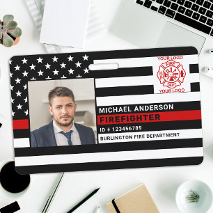 Firefighter ID Personalised Photo Fireman ID Card ID Badge